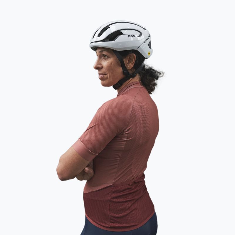 Dámsky cyklistický dres POC Essential Road Logo himalayan salt/garnet red 3