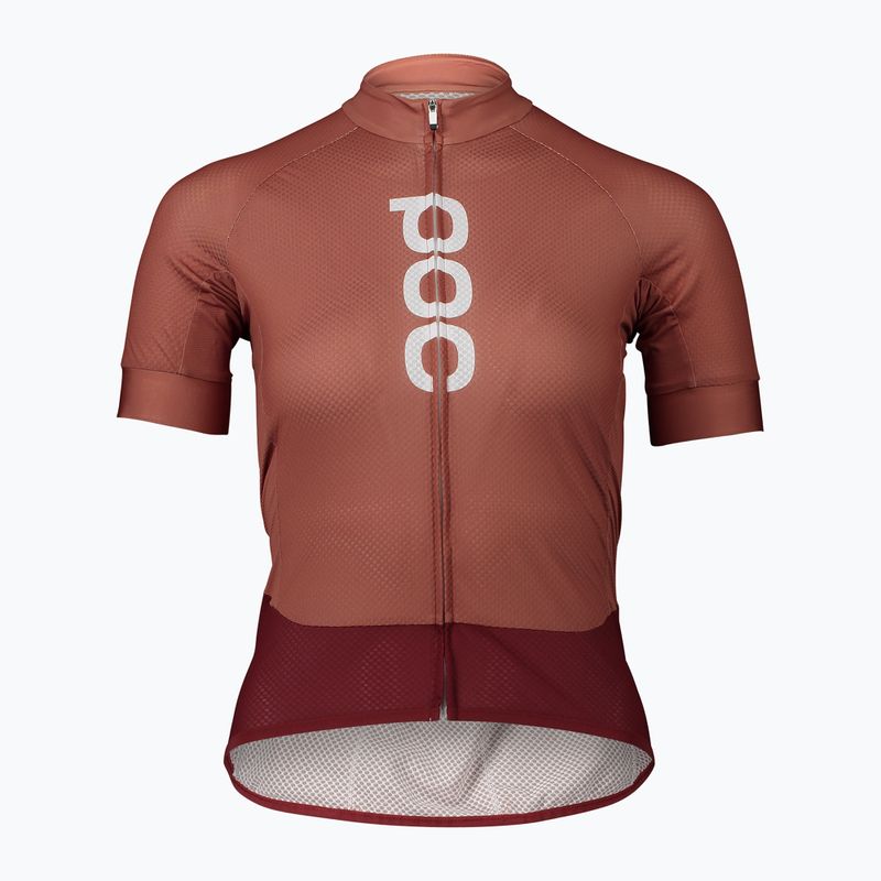 Dámsky cyklistický dres POC Essential Road Logo himalayan salt/garnet red 5
