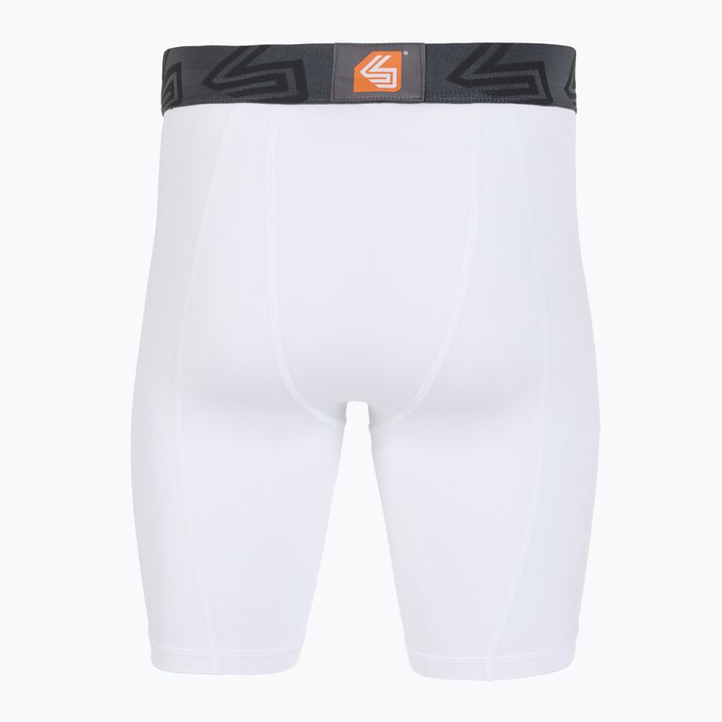 Kompresné šortky s chráničom rozkroku Shock Doctor Compression white 2