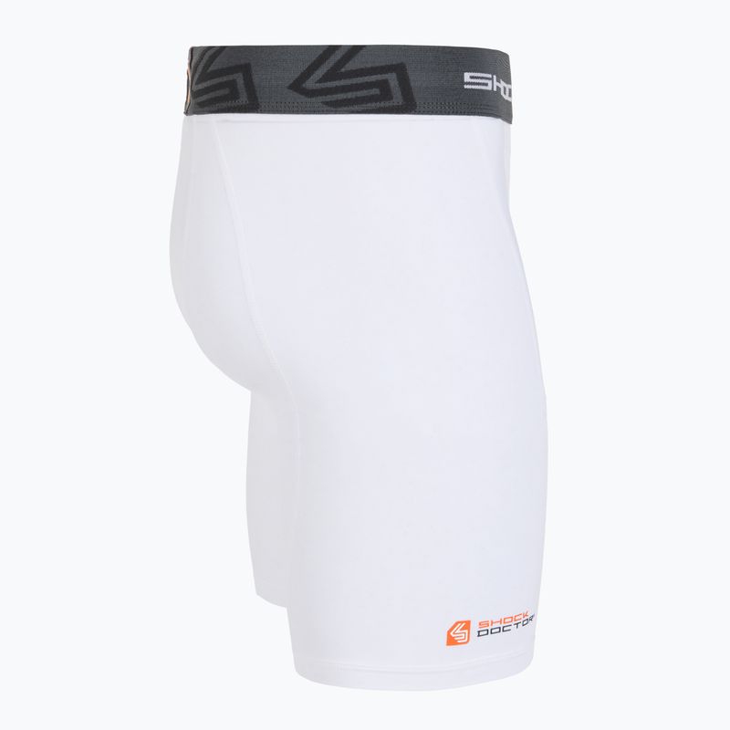 Kompresné šortky s chráničom rozkroku Shock Doctor Compression white 3