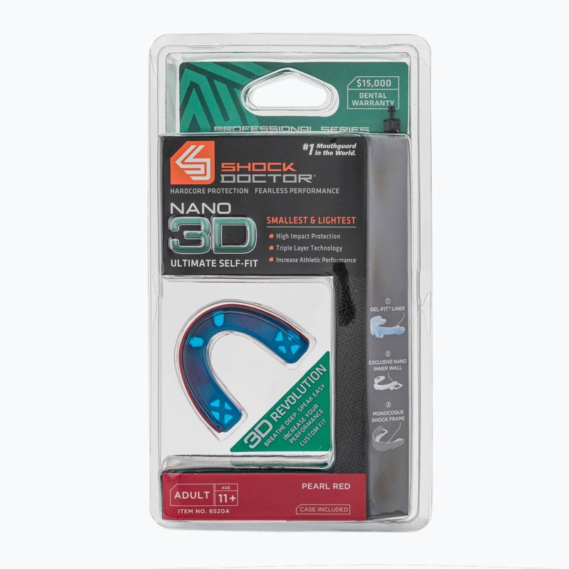 Chránič čeľuste Shock Doctor Nano 3D červeno-modrý SHO16