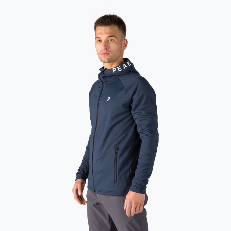 Pánska trekingová mikina Peak Performance Rider Zip Hood navy blue G77244020