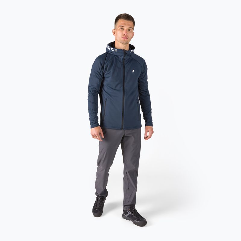 Pánska trekingová mikina Peak Performance Rider Zip Hood navy blue G77244020 2
