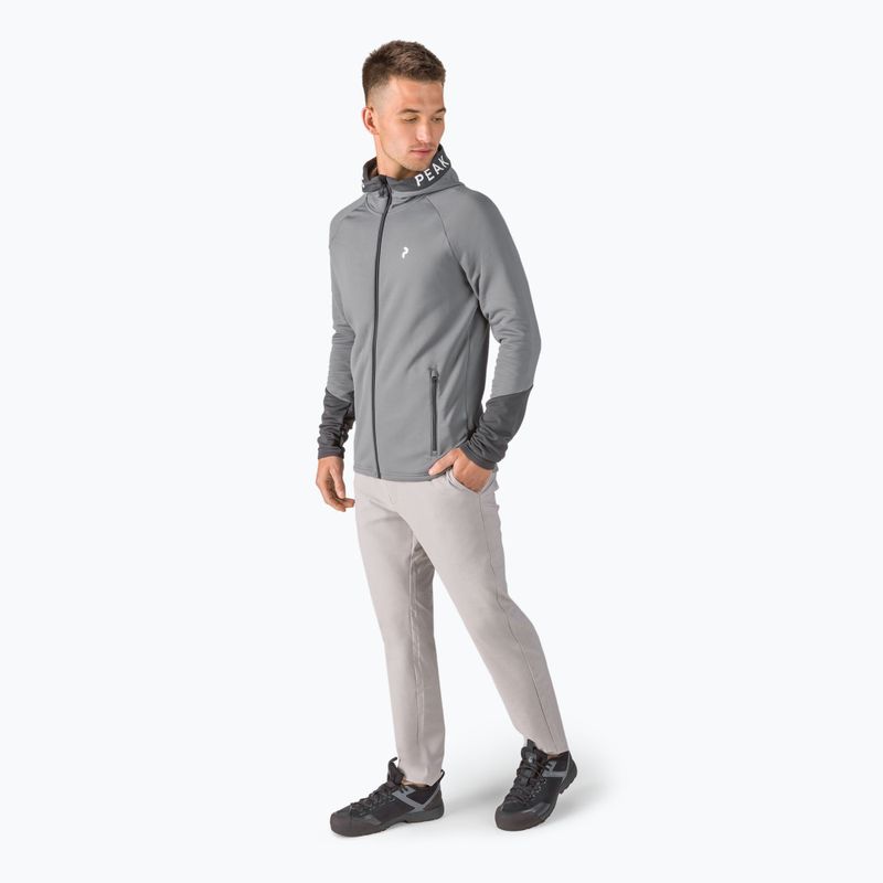 Pánska trekingová mikina Peak Performance Rider Zip Hood šedá G77244080 2