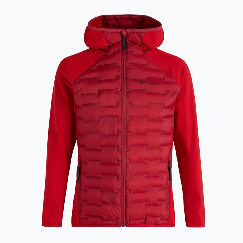 Pánska bunda Peak Performance Argon Hybrid Hood Jacket Red G77866120