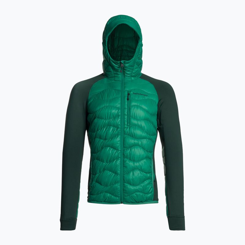 Pánska bunda Peak Performance Helium Down Hybrid Hood Green G77855130