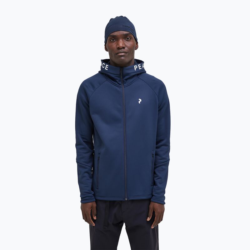 Pánska trekingová mikina Peak Performance Rider Zip Hood tmavomodrá G788333