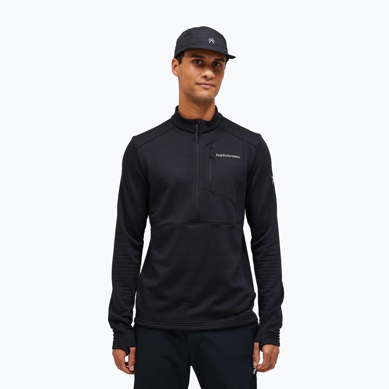Pánska fleecová mikina Peak Performance Trail Polartec Power Grid Half Zip black