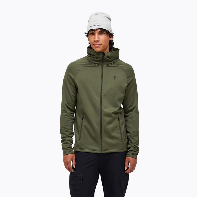 Pánska mikina Peak Performance Rider Essentials Zip Hood pine needle/pine needle