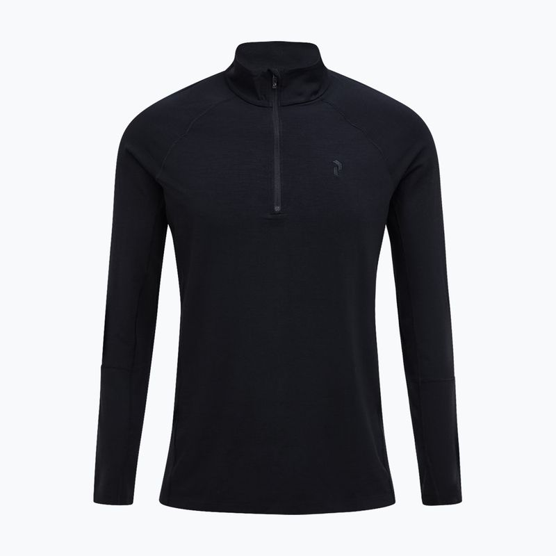Pánska termo mikina Peak Performance Magic Half Zip Wool-Blend Baselayer black/black 3