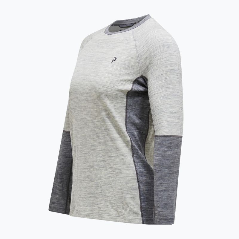 Dámska termoakčná mikina Peak Performance Magic Crew Wool-Blend Baselayer med grey melange 6