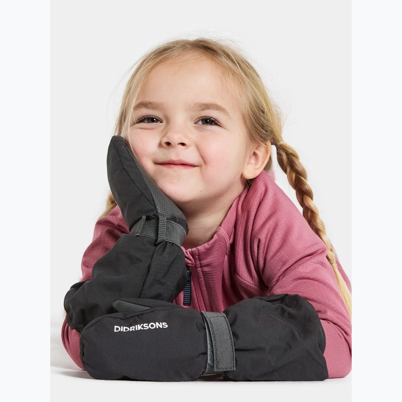 Detské lyžiarske rukavice Didriksons Biggles Mitten 8 black 2