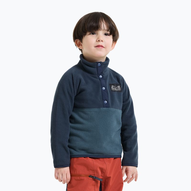 Detská fleecová mikina Didriksons Monte 6 Half Button mountain blue 3
