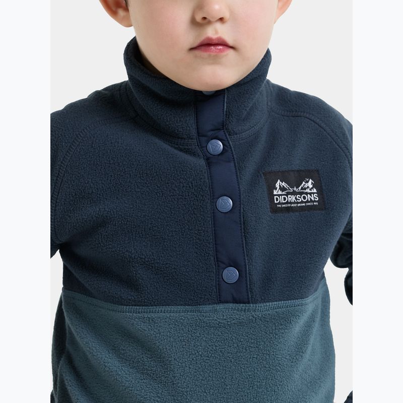 Detská fleecová mikina Didriksons Monte 6 Half Button mountain blue 8