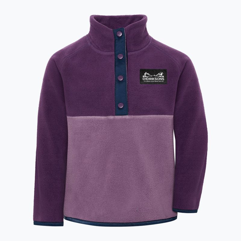 Detská fleecová mikina Didriksons Monte 6 Half Button northern purple