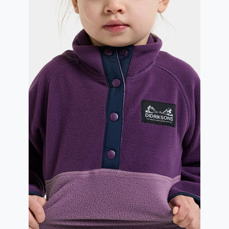 Detská fleecová mikina Didriksons Monte 6 Half Button northern purple 7