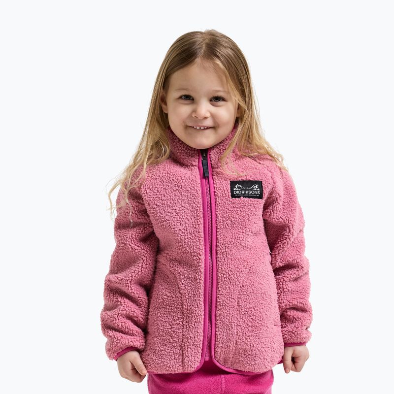 Detská fleecová mikina Didriksons Gibbsc 2 Fz heather pink/cactus pink