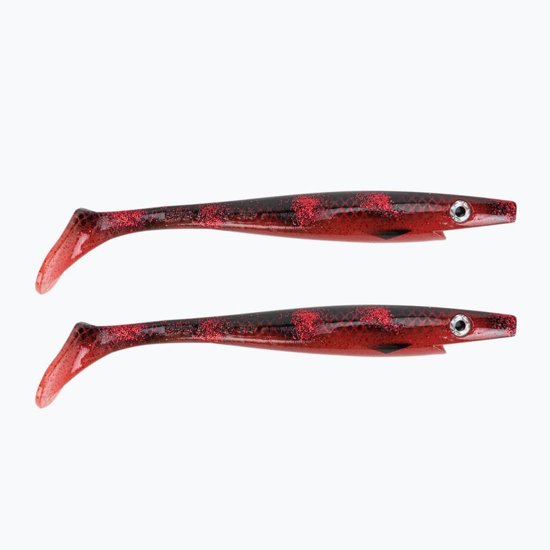 Strike Pro Pig Shad Jr gumová nástraha 2 ks čierna/červená TEV-SP172C-116