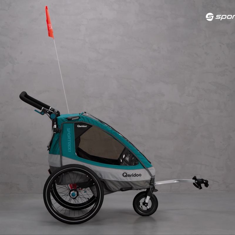 Qeridoo Sportrex1 príves na bicykel pre jednu osobu modrý Q-SR1-21-P 12
