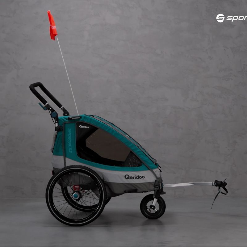 Qeridoo Sportrex2 dvojitý príves na bicykel modrý Q-SR2-21-P 9