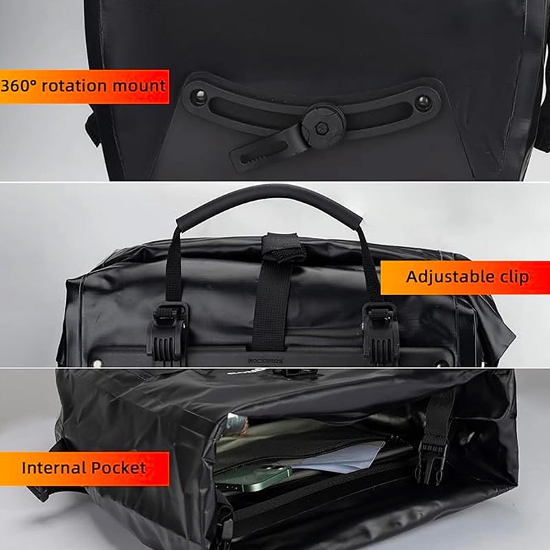 Brašne na bicykel Rockbros 30140022001 Bicycle Pannier Bag 2pcs black 2