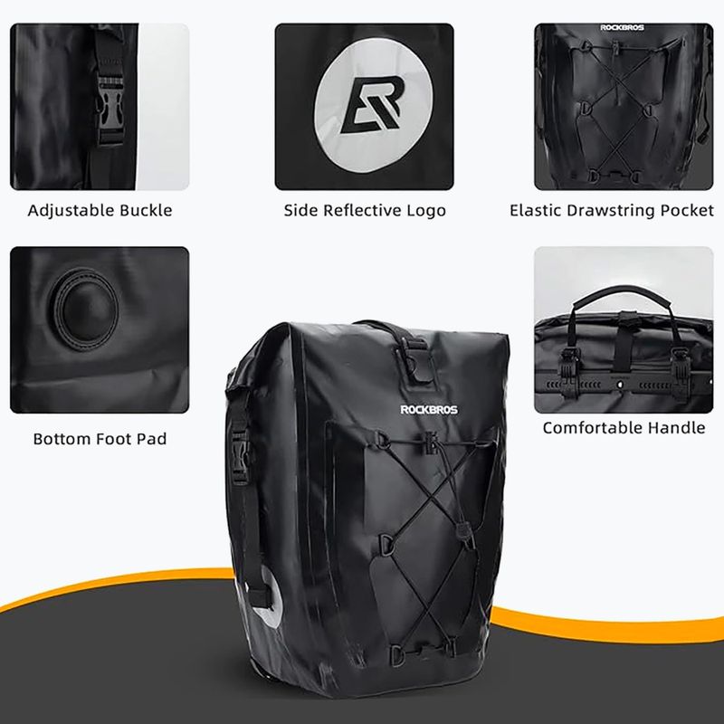 Brašne na bicykel Rockbros 30140022001 Bicycle Pannier Bag 2pcs black 4
