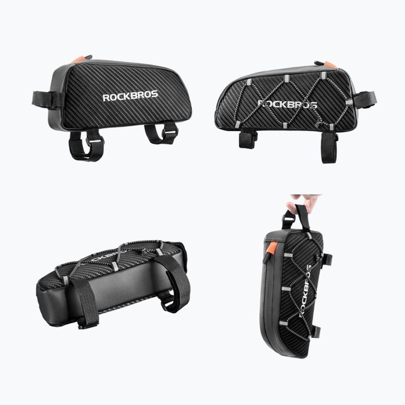 Brašna na rám bicykla Rockbros 039BK Bike Tube Bag 1 l black 2