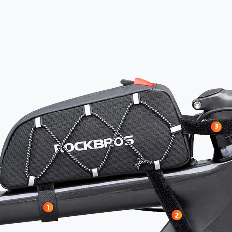 Brašna na rám bicykla Rockbros 039BK Bike Tube Bag 1 l black 4