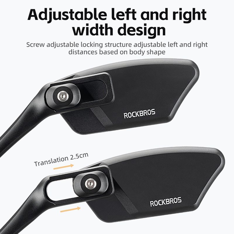 Cyklistické zrkadlo Rockbros 26210007001 Mirror 1 pcs Left black 3