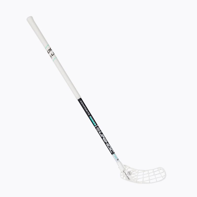 Florbalová hokejka UNIHOC Iconic Composite 26 pre ľavákov čierno-biela 04941