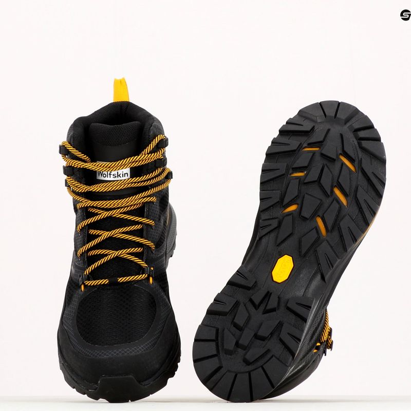 Jack Wolfskin pánske trekové topánky Force Striker Texapore Mid black/burly yellow xt 4038823 10