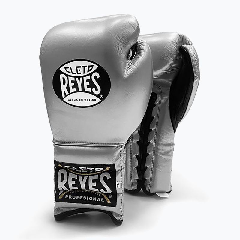 Boxerské rukavice Cleto Reyes Lace Up Sparring silver