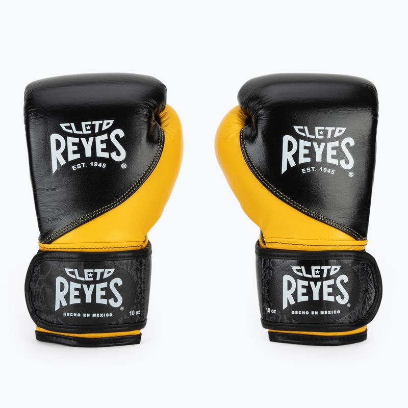 Boxerské rukavice Cleto Reyes High Precision Training Leather black yellow 2