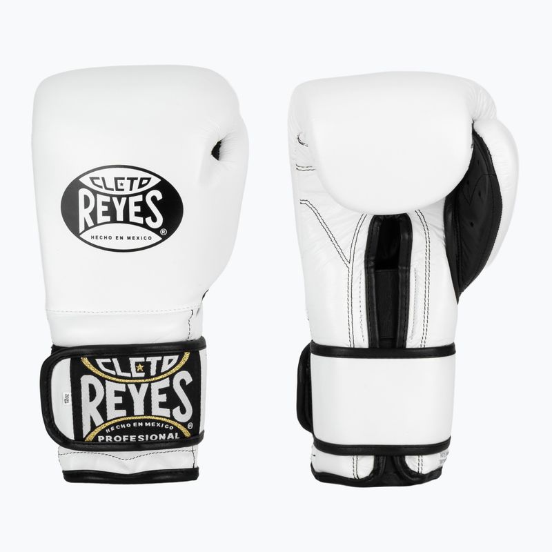 Boxerské rukavice Cleto Reyes Velcro Sparring white/black 8