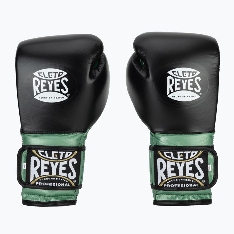 Boxerské rukavice Cleto Reyes Velcro Sparring green metallic/black 8
