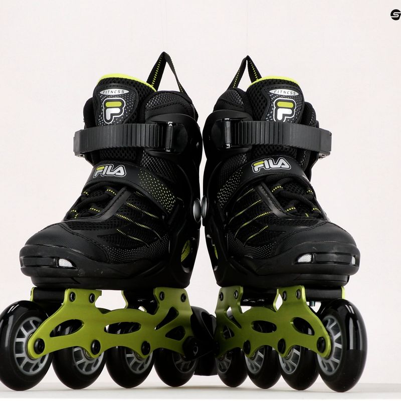 Detské kolieskové korčule FILA Wizy Alu black/lime 9