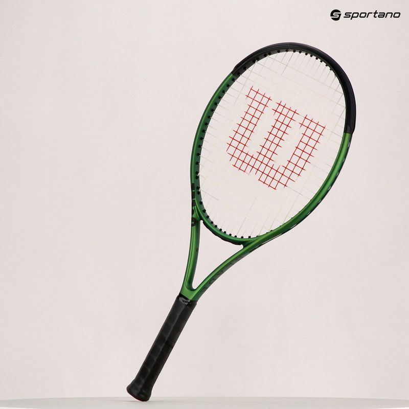Detská tenisová raketa Wilson Blade 26 V8.0 čierno-zelená WR079210U 11