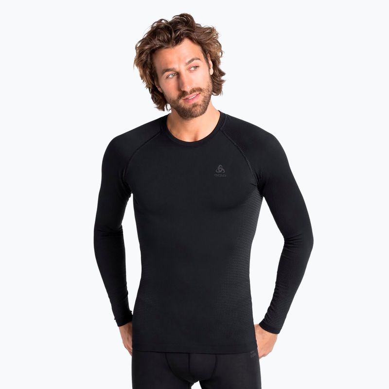 Pánsky termoaktívny longsleeve  ODLO Performance Warm Bl Top Crew Neck black keystyle