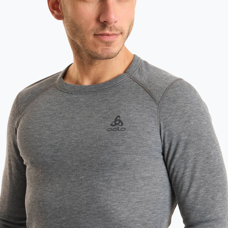 Pánska termoakčná mikina ODLO Active Warm Bl Top Crew Neck odlo steel grey melange 3