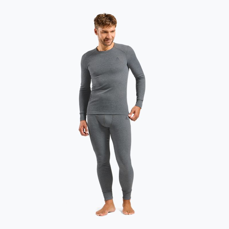 Pánske termoaktívne nohavice ODLO Active Warm Bl Bottom Long steel grey melange 2