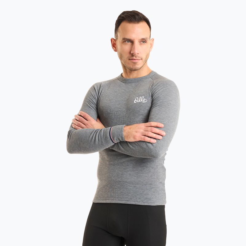 Pánska termoakčná mikina ODLO Active Warm Originals Bl Top Crew Neck odlo steel grey melange