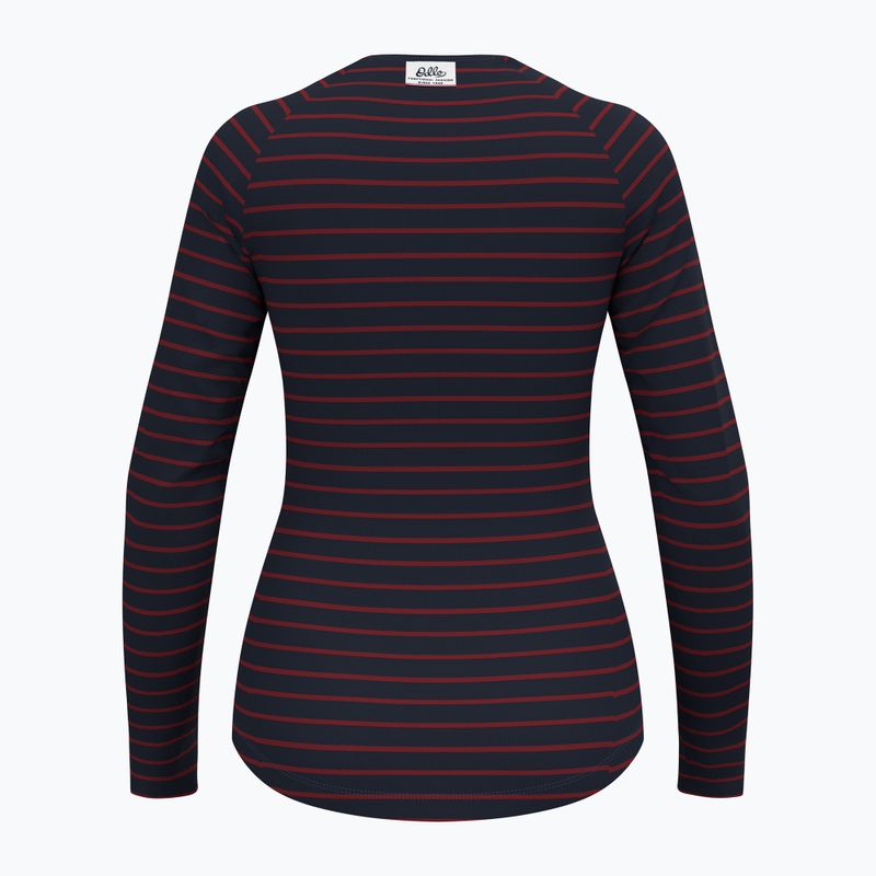 Dámska termoakčná mikina ODLO Warm Originals Stripes Bl Top Crew Neck dark saphire 5