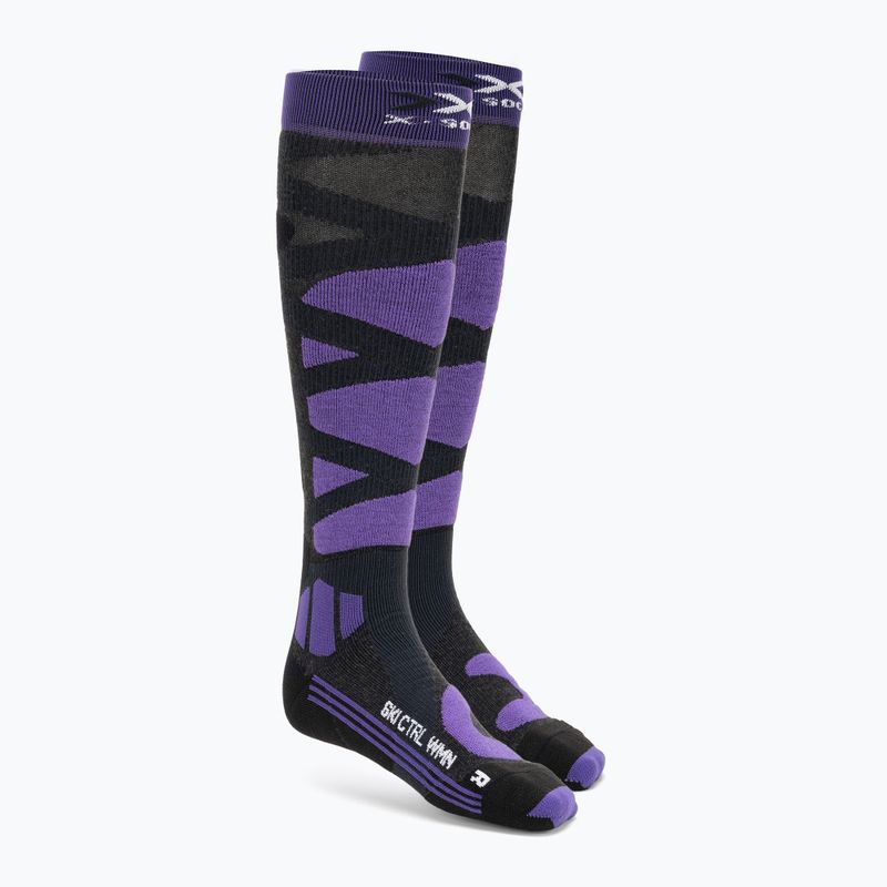 Lyžiarske ponožky X-Socks Ski Control 4.0 charcoal melange/purple