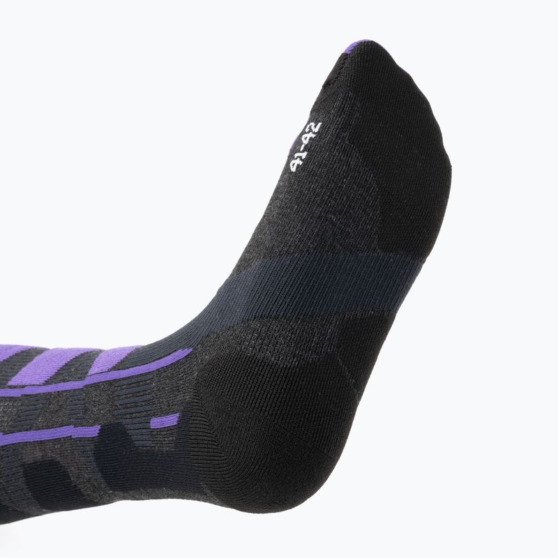 Lyžiarske ponožky X-Socks Ski Control 4.0 charcoal melange/purple 4