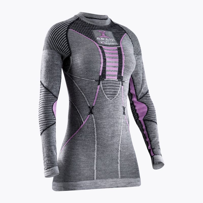 Dámske termo tričko X-Bionic Apani 4.0 Merino šedá/fialová APWT06W19W 4