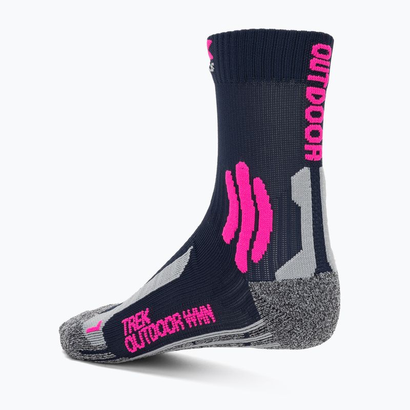 Dámske trekingové ponožky X-Socks Trek Outdoor midnight blue/pink/lt grey melange 2