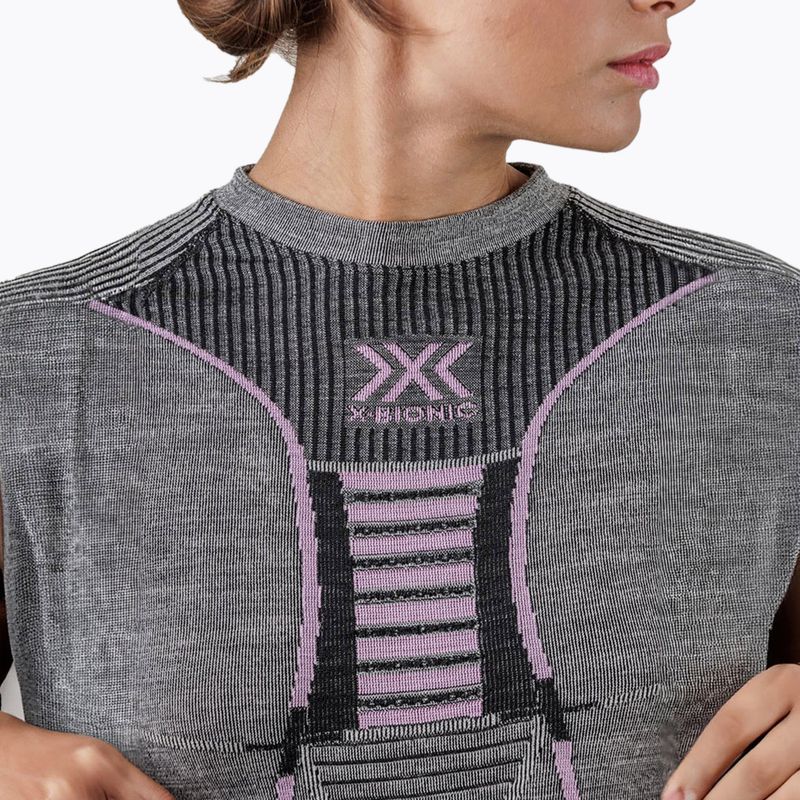 Dámska termo mikina X-Bionic Merino black/grey/magnolia 4