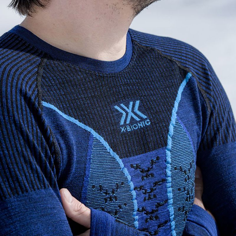 Pánska termoakčná mikina X-Bionic Merino dark ocean/sky blue 6