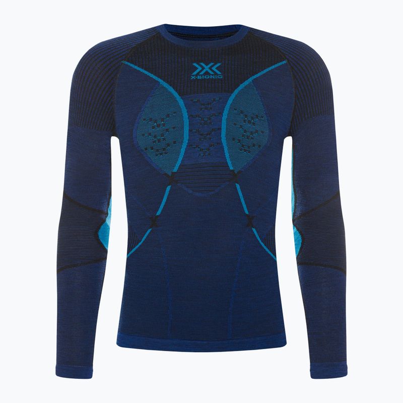 Pánska termoakčná mikina X-Bionic Merino dark ocean/sky blue 2