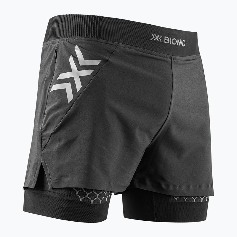 Pánske bežecké šortky X-Bionic Twyce Race 2v1 black/charcoal 2